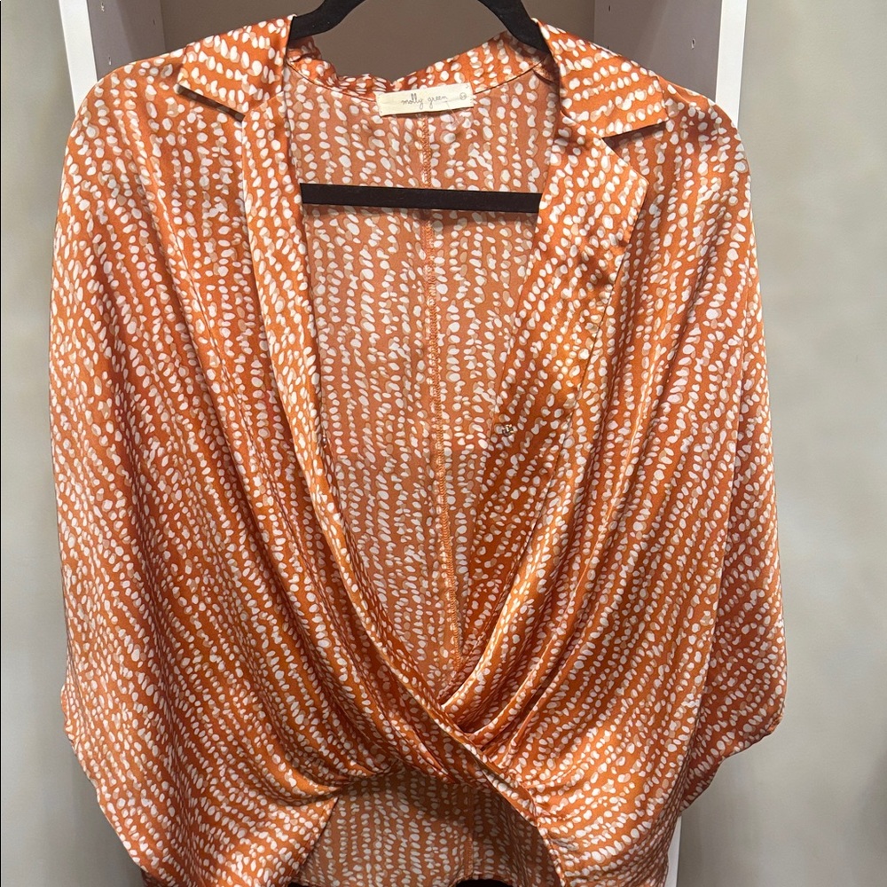 Elegant Orange and White Women's Blouse